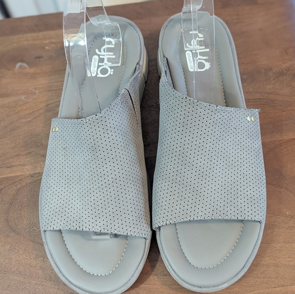 Ryka Plush Fit Sz 9 Women's Gray Slides Sandals Comfort Great Used Condition - Picture 9 of 9